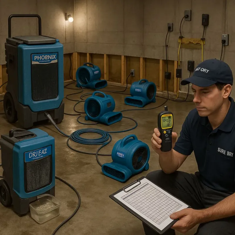 Structural Drying and Dehumidification process in Benton County, TN
